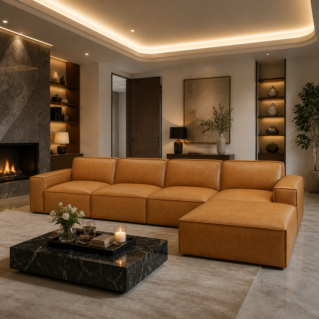 Restore Vegan Leather Sectional Sofa — lifestyle image 3