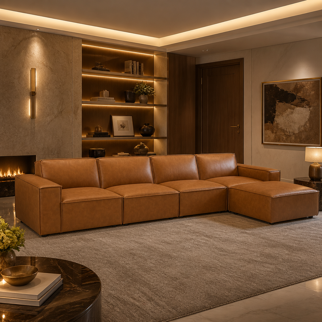 Restore Vegan Leather Sectional Sofa — lifestyle image 6