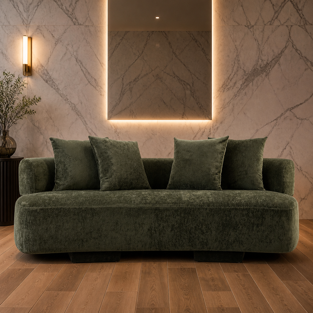 Verandah Mid-Century Chenille Sofa — Oak & Hour lifestyle image 1