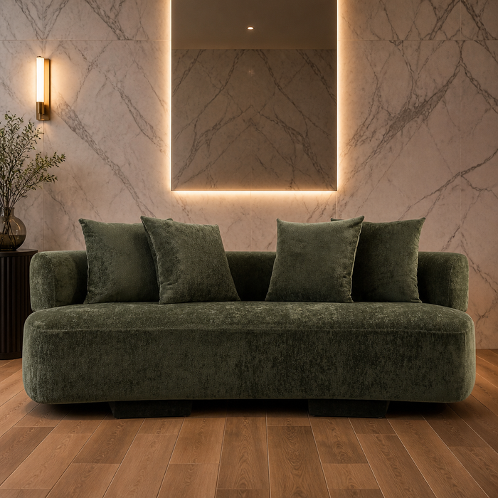 Verandah Mid-Century Chenille Sofa — Oak & Hour lifestyle image 1