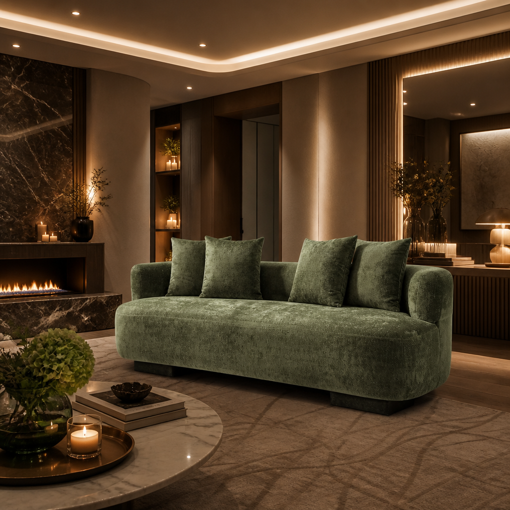 Verandah Mid-Century Chenille Sofa — Oak & Hour lifestyle image 2