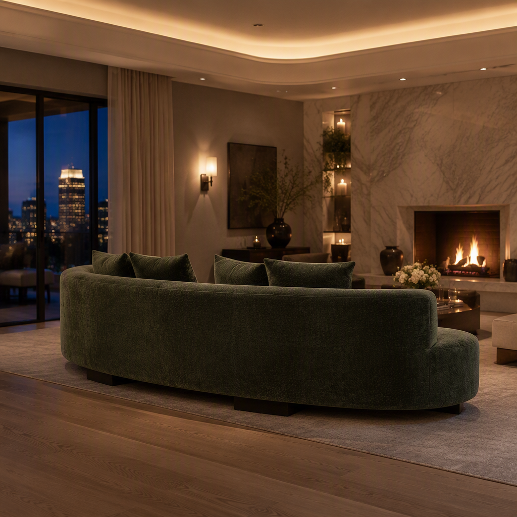 Verandah Mid-Century Chenille Sofa — Oak & Hour lifestyle image 4