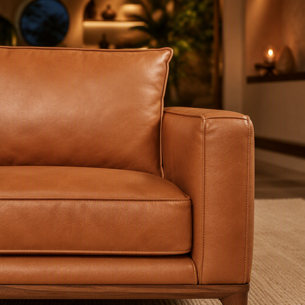 Valencia Leather Sofa — lifestyle image 4