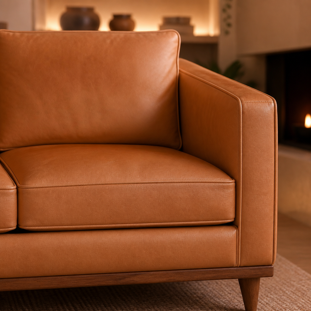 Valencia Leather Sofa — lifestyle image 5