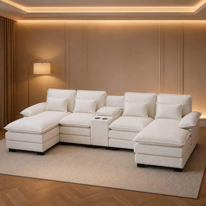 White Cloud Chenille Sofa lifestyle image 1
