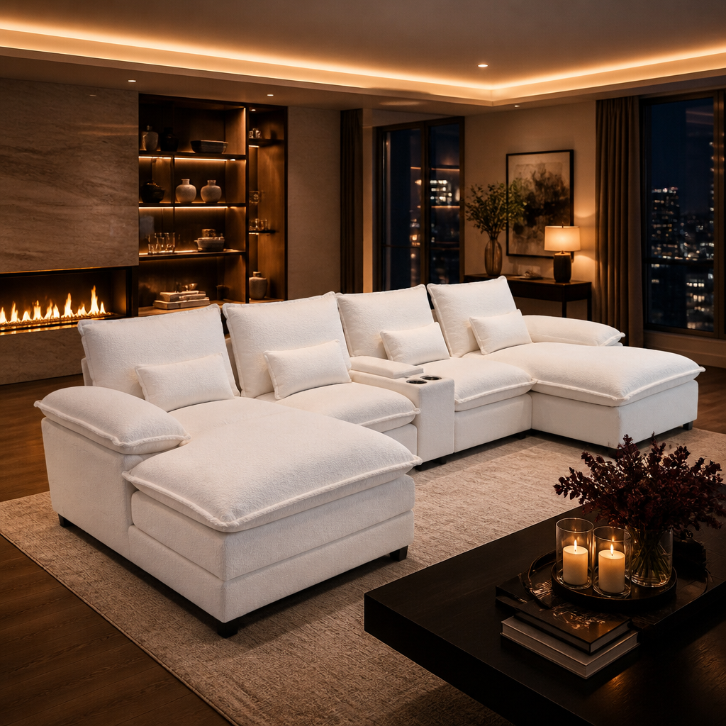 White Cloud Chenille Sofa lifestyle image 2