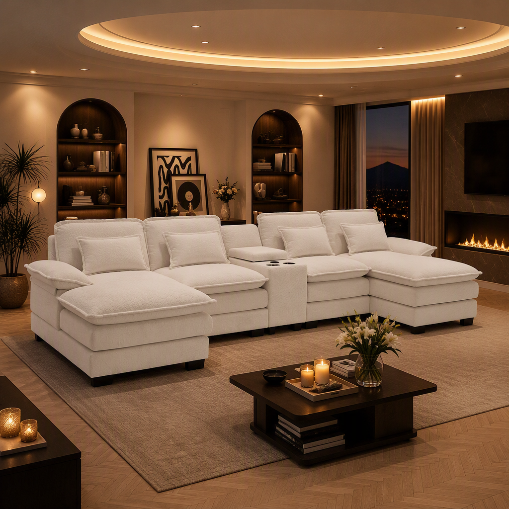 White Cloud Chenille Sofa lifestyle image 4