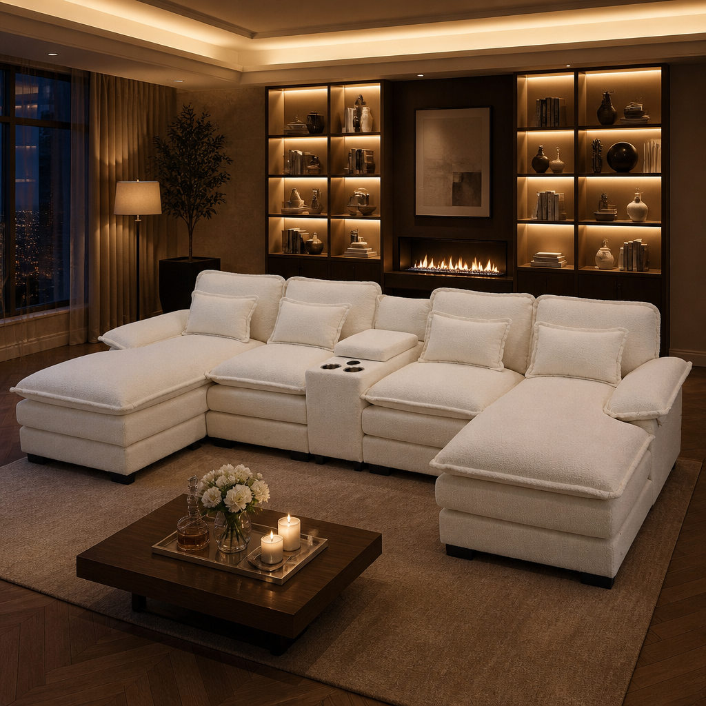 White Cloud Chenille Sofa lifestyle image 6