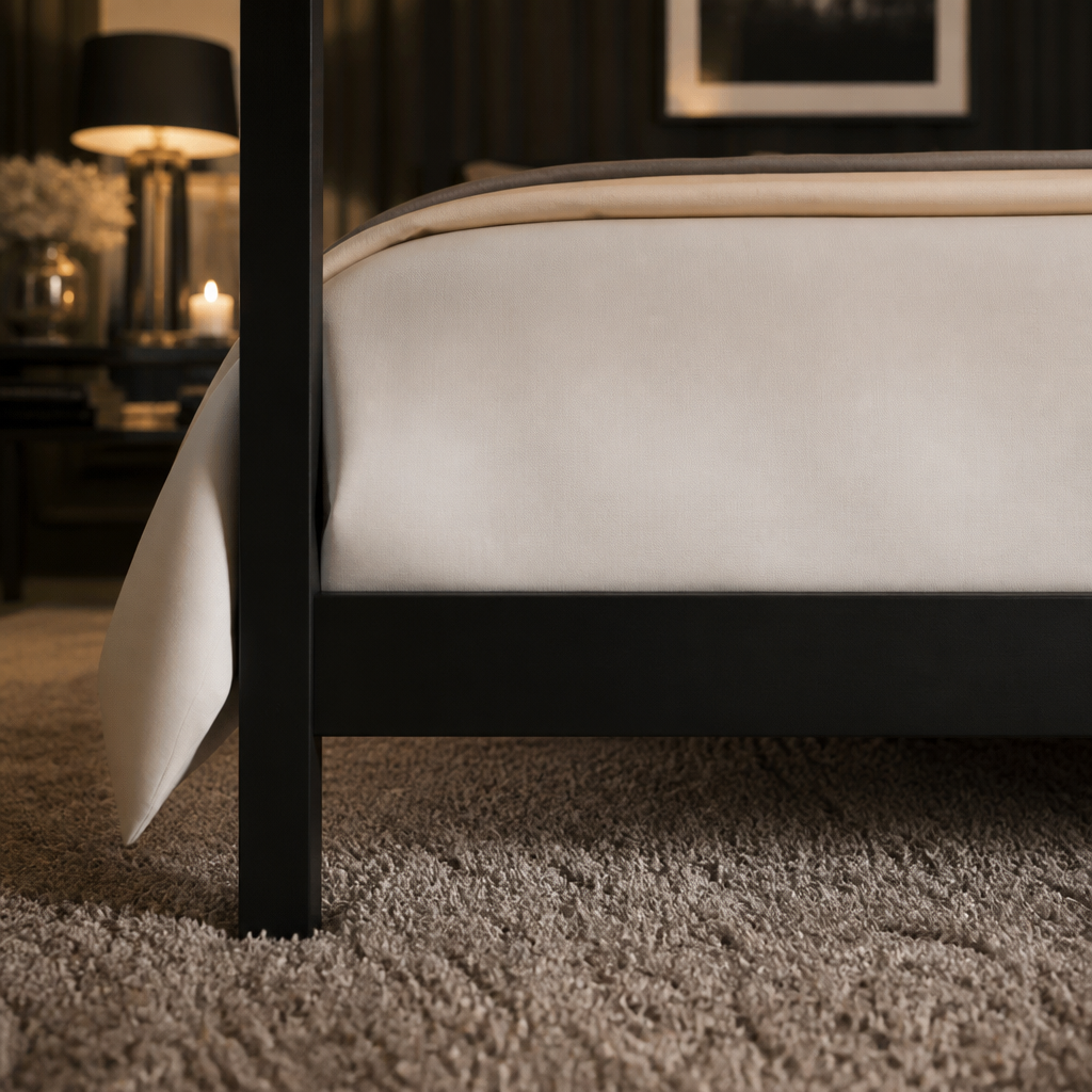 Solid Wood Black Bed Frame — lifestyle image 3