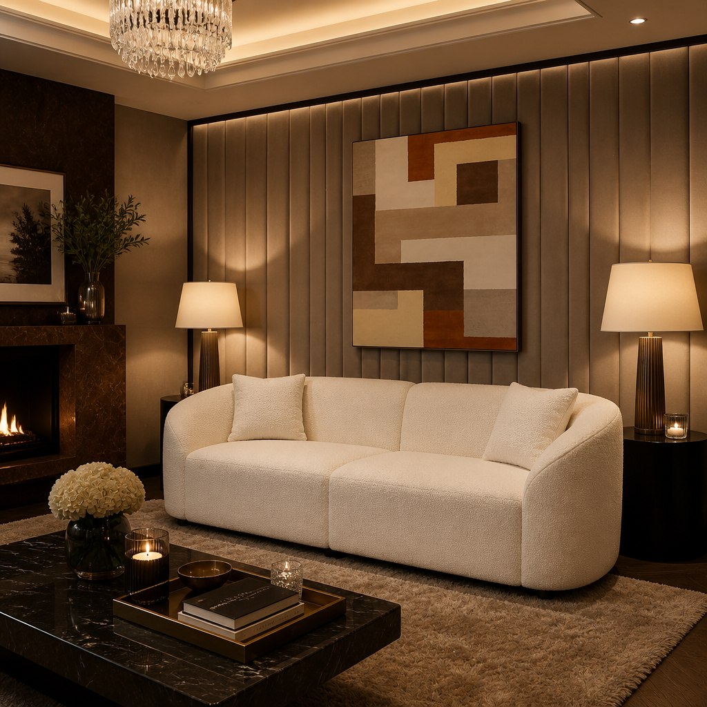 Traditional Boucle Sofa lifestyle view 2