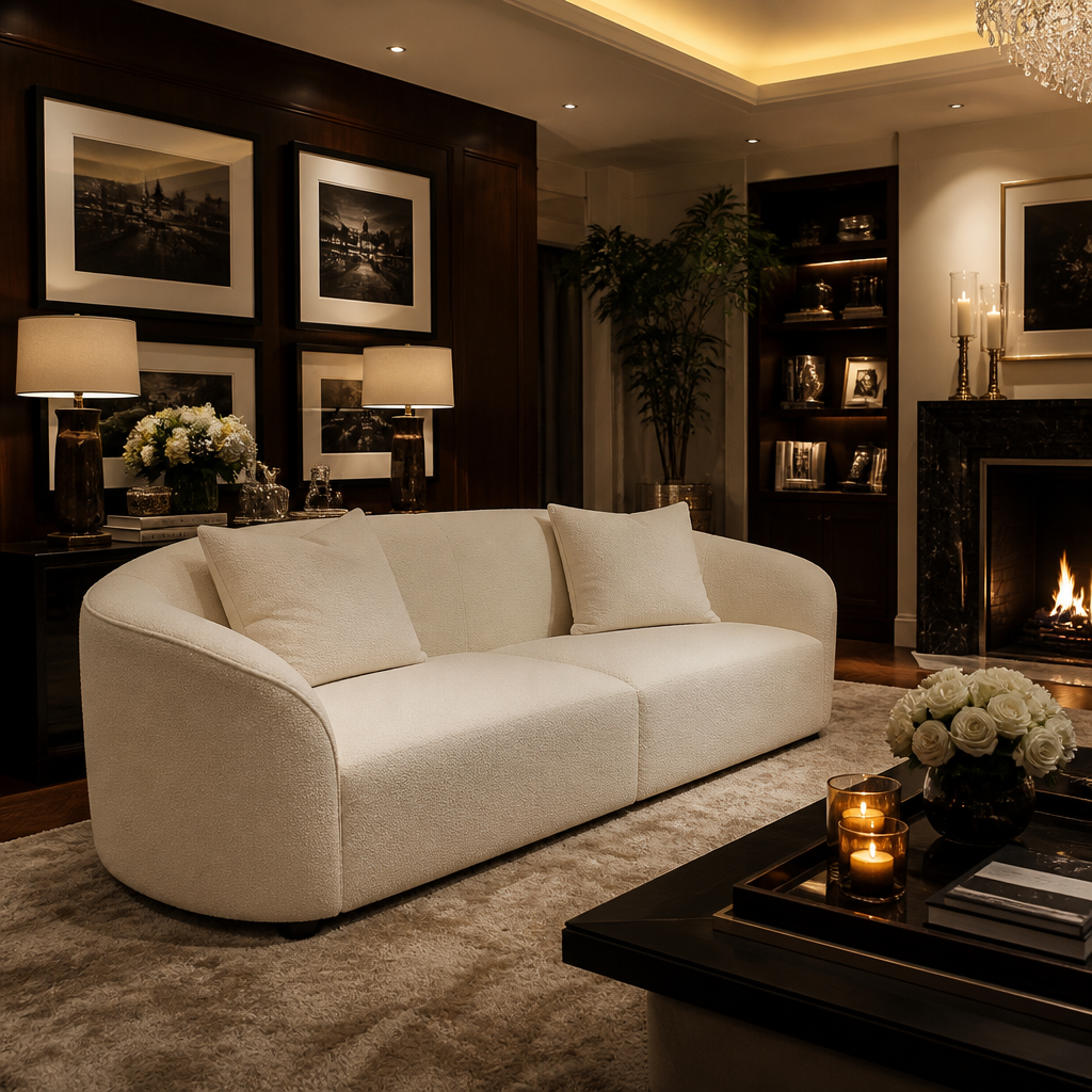 Traditional Boucle Sofa lifestyle view 4
