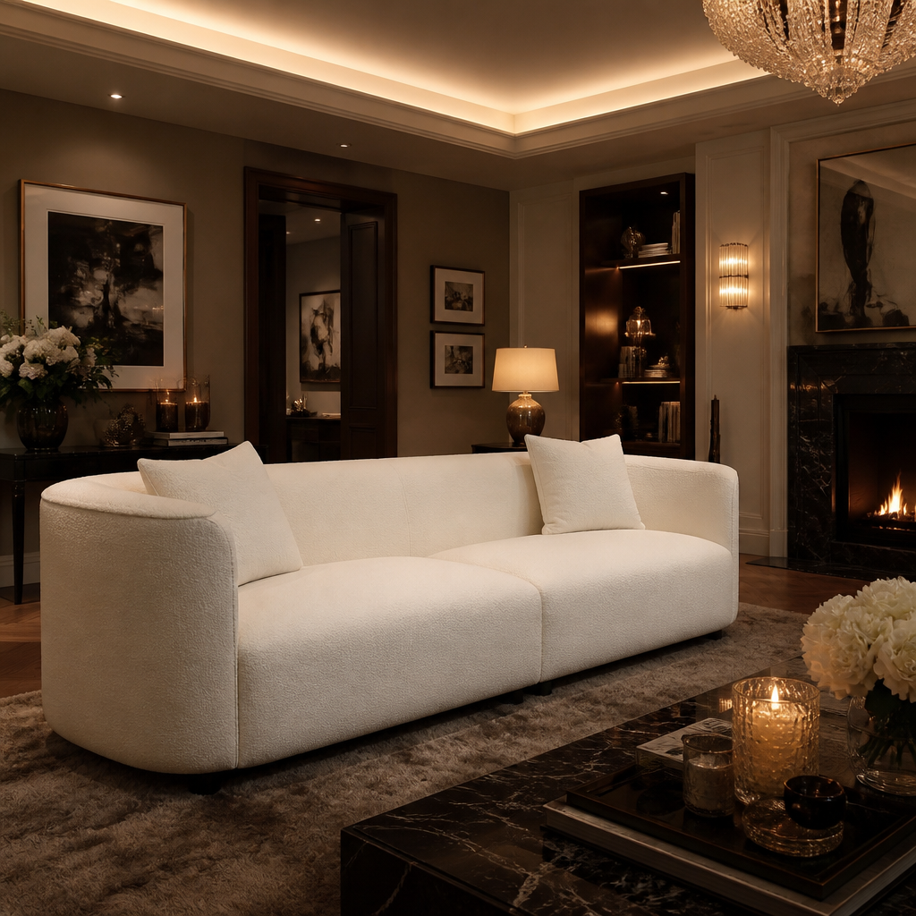 Traditional Boucle Sofa lifestyle view 5