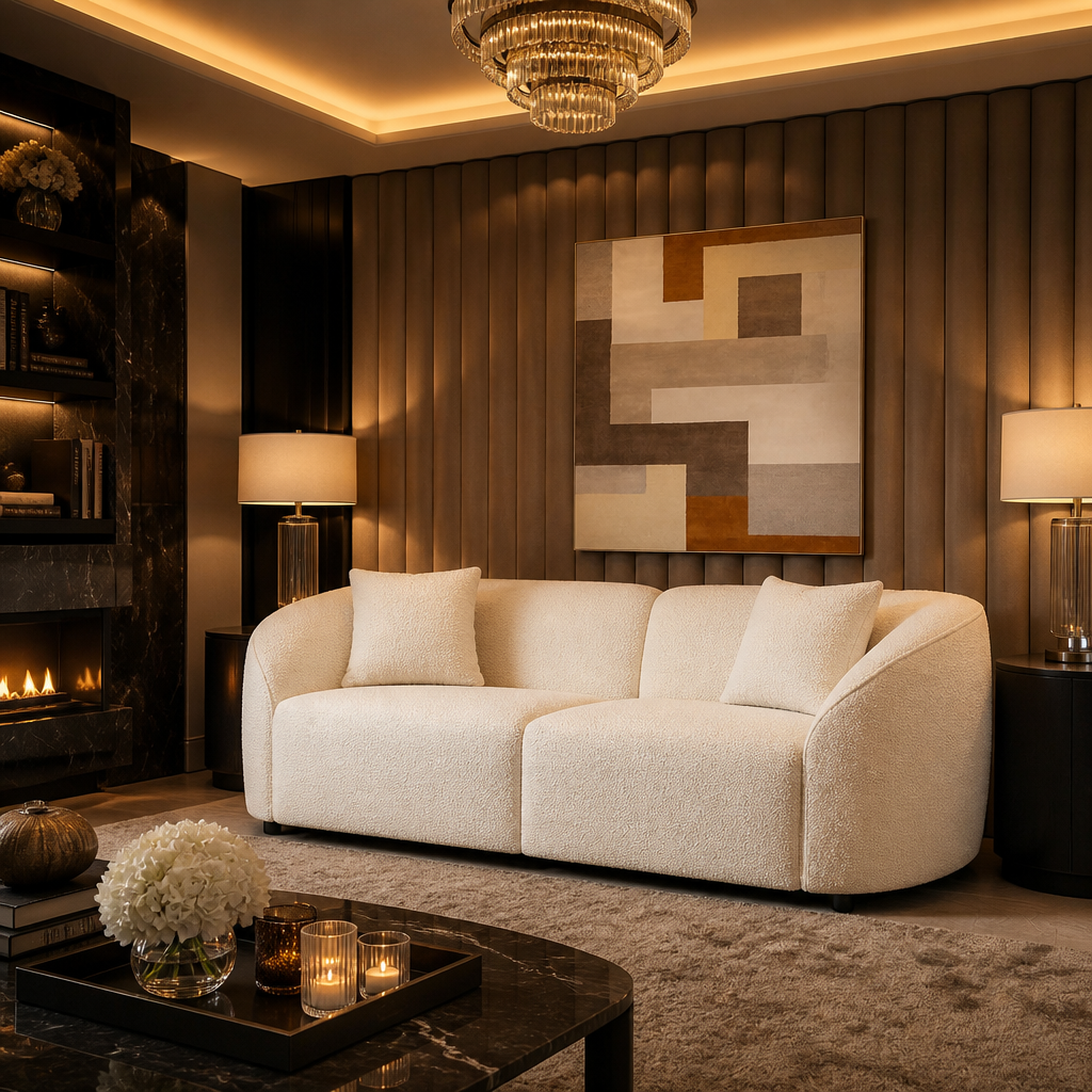 Traditional Boucle Sofa lifestyle view 6