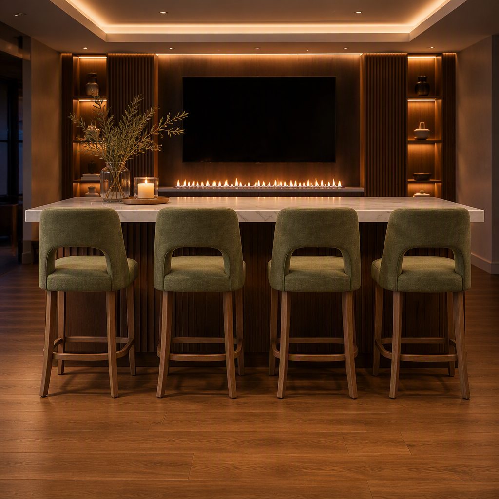 Stools Modern Wood Bar Stool lifestyle view 1