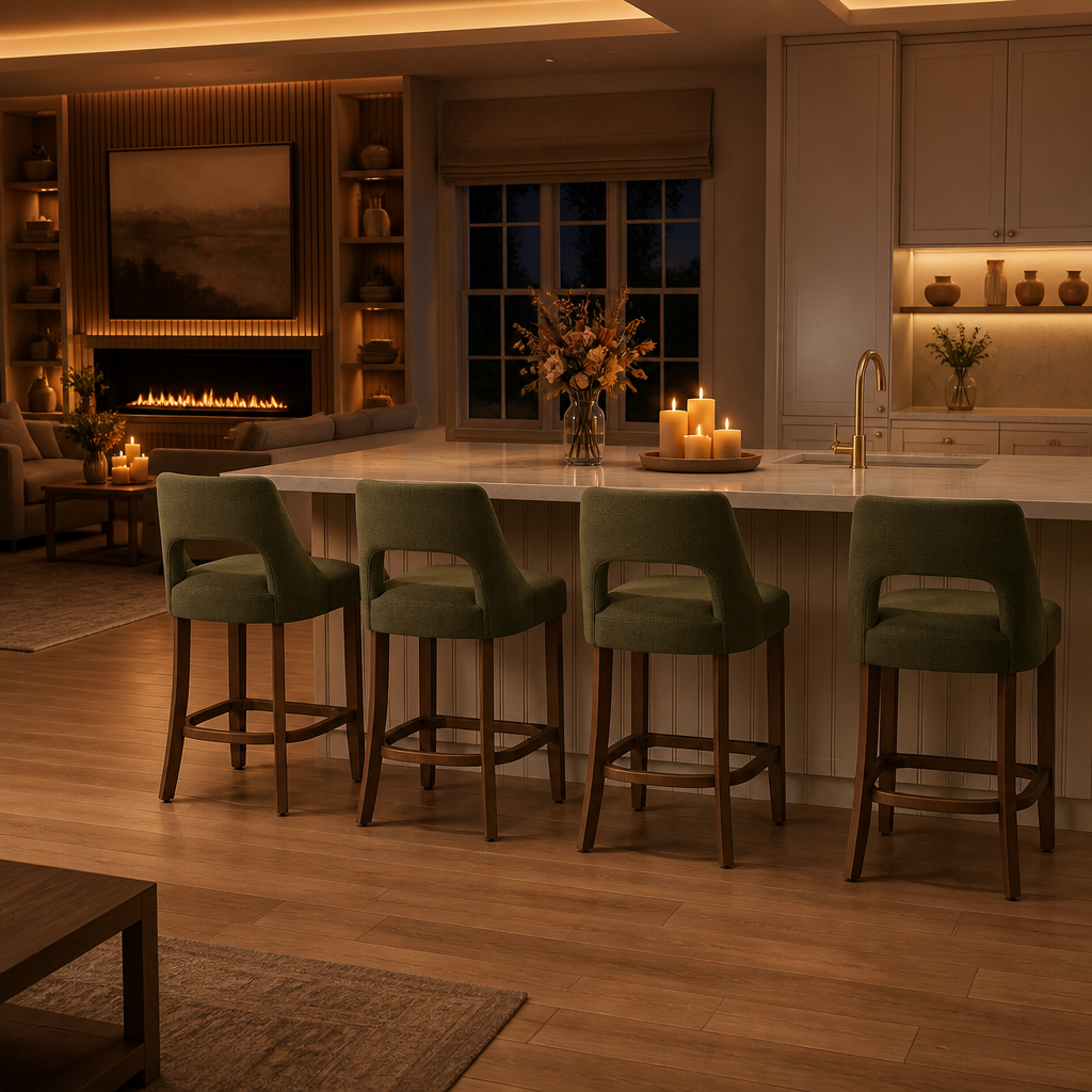 Stools Modern Wood Bar Stool lifestyle view 2