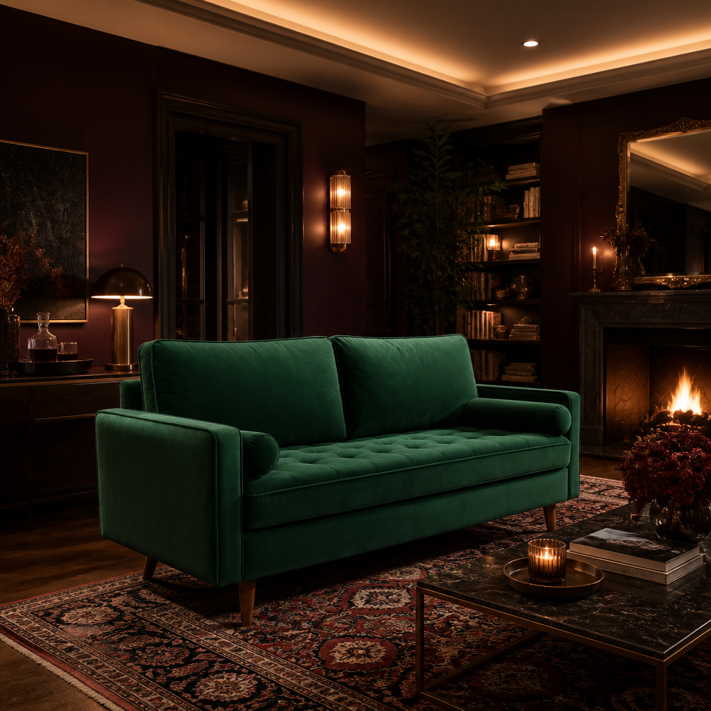 Valour Velvet Sofa — lifestyle image 6