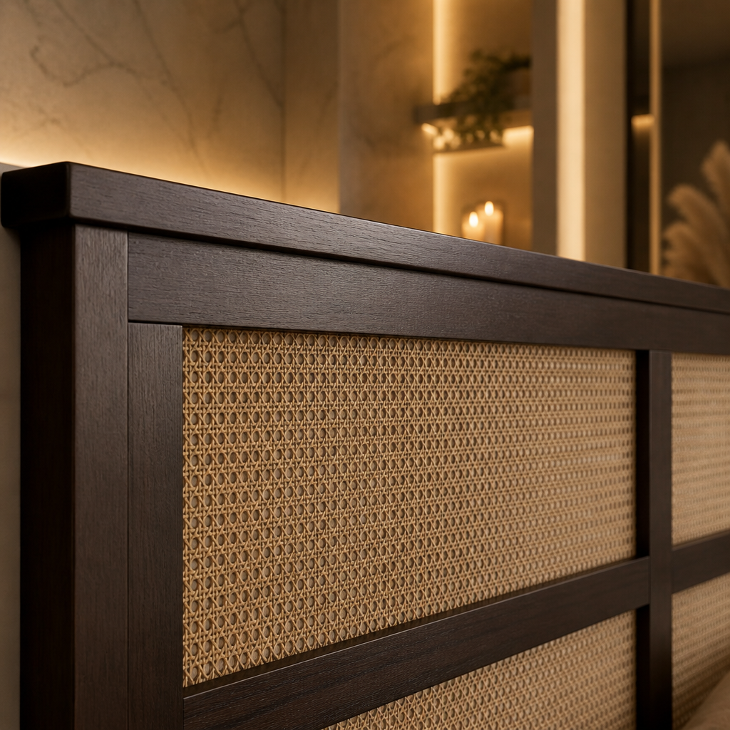 Size Modern Rattan Bed Frame lifestyle image 3
