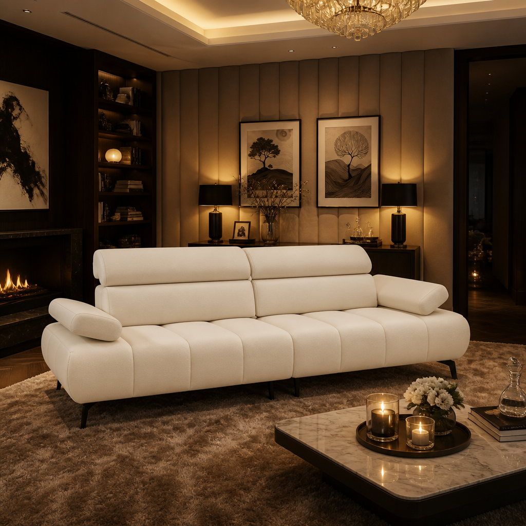 Vegan Leather Sleeper Sofa — lifestyle image 2