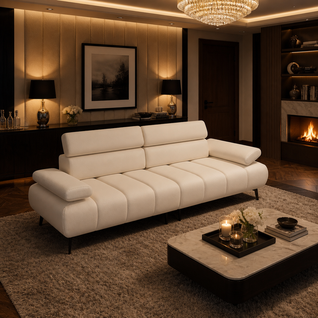 Vegan Leather Sleeper Sofa — lifestyle image 3
