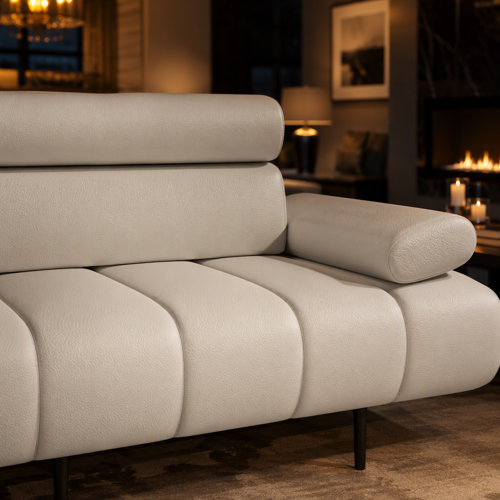Vegan Leather Sleeper Sofa — lifestyle image 4