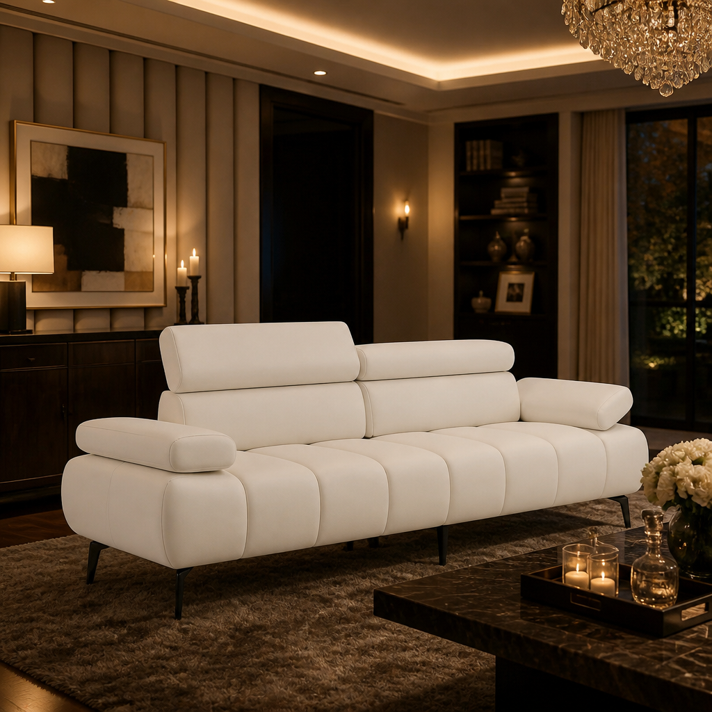 Vegan Leather Sleeper Sofa — lifestyle image 6