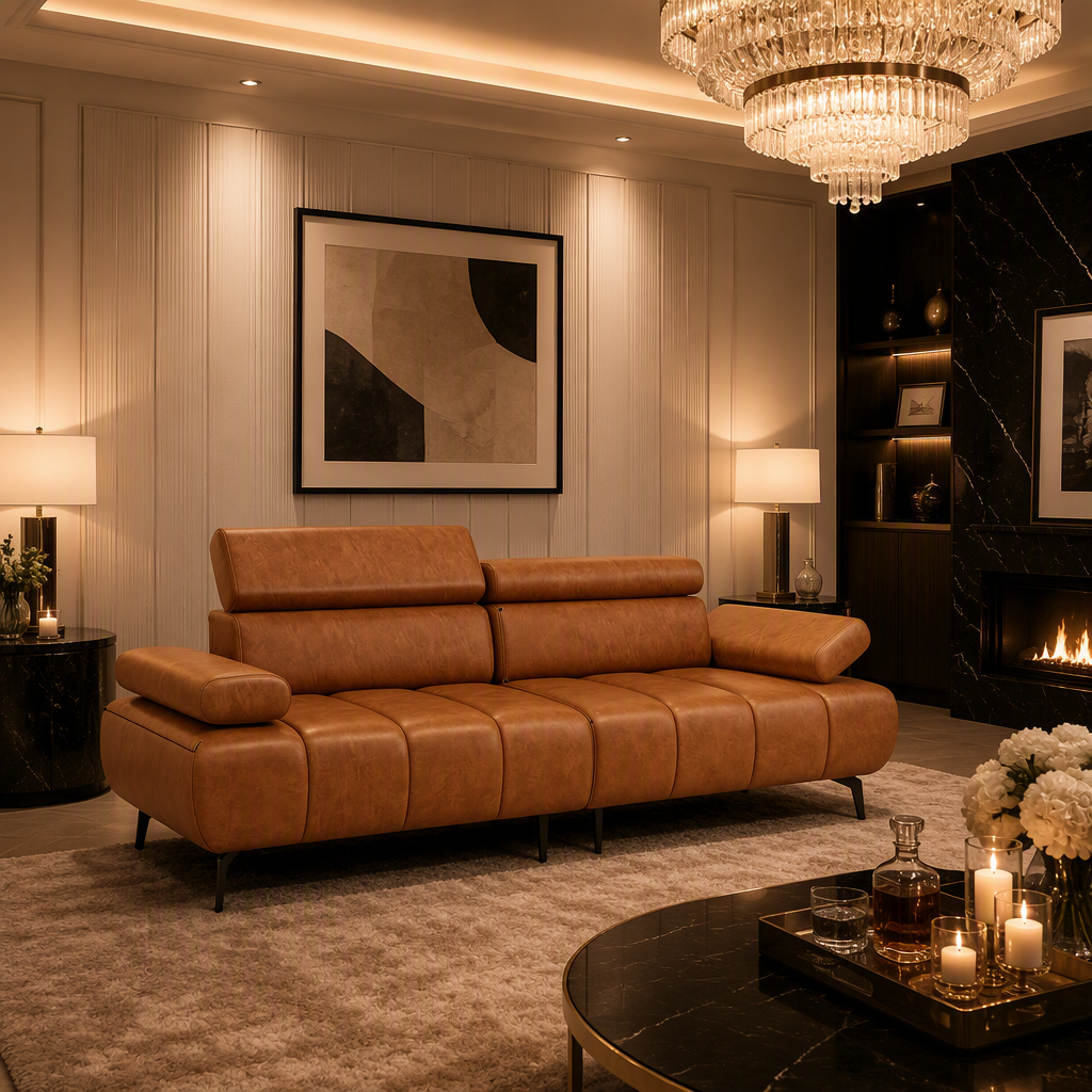 Vegan Leather Sleeper Sofa — lifestyle image 7
