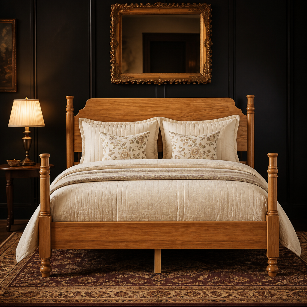 Spindle Vintage Walnut Bed Frame — hero image 1