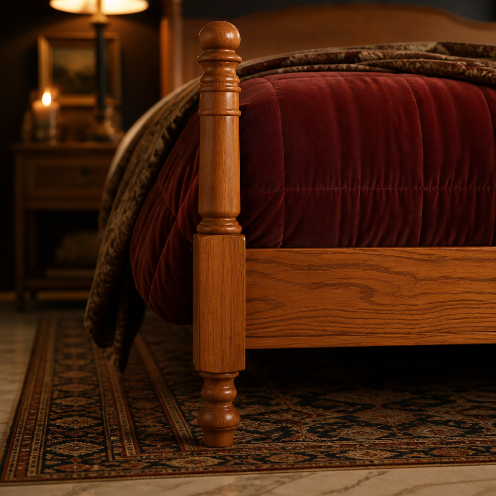Spindle Vintage Walnut Bed Frame — lifestyle image 4