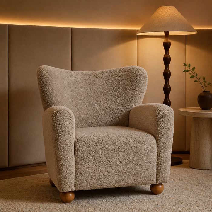 Wingback Wood Accent Chair — Oak & Hour lifestyle image 1