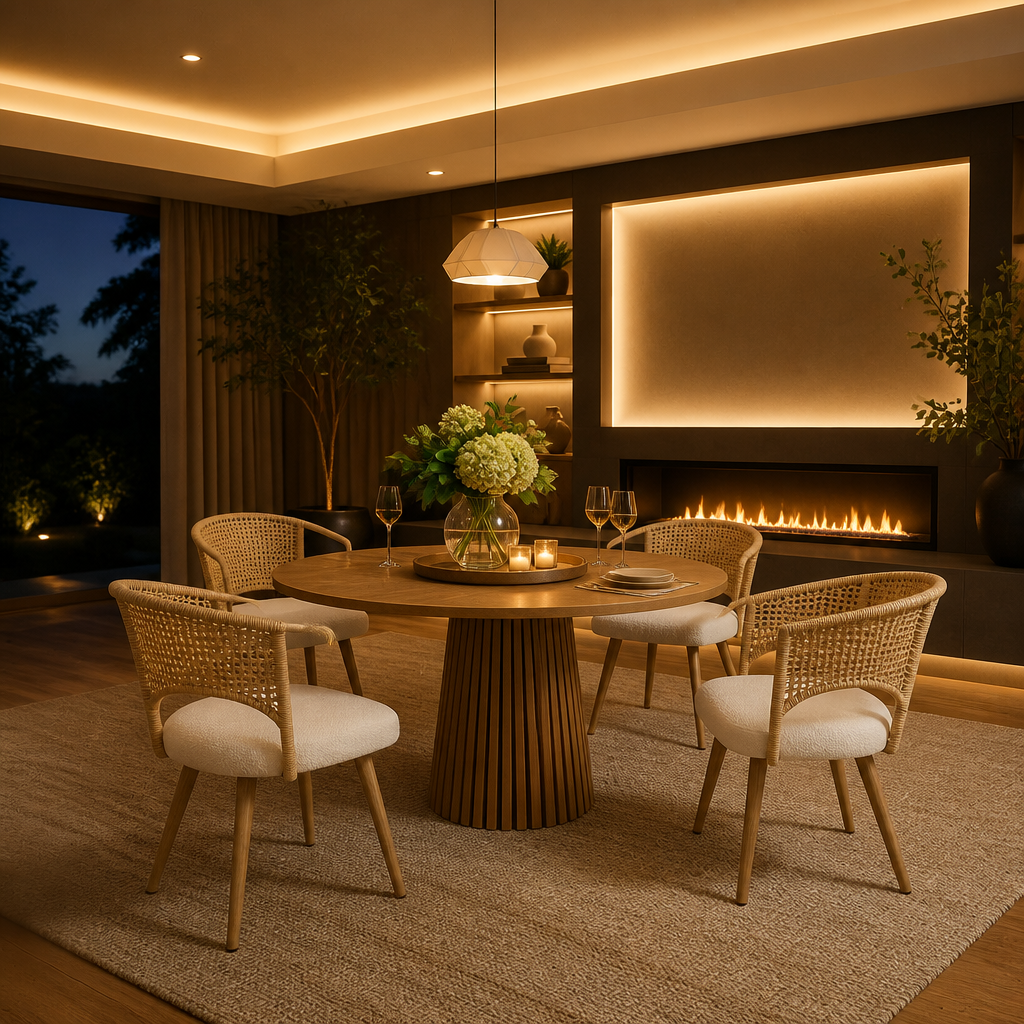 Wicker Farmhouse Rattan Dining Chair — lifestyle image 2