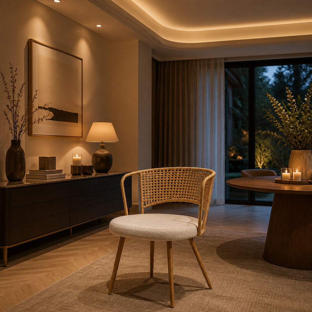 Wicker Farmhouse Rattan Dining Chair — lifestyle image 3