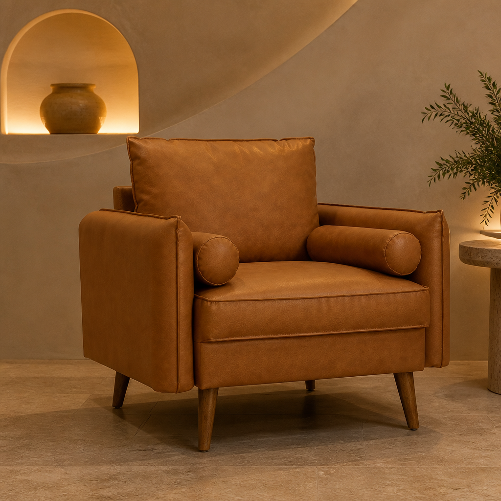 Revive Vegan Leather Accent Chair lifestyle view 1