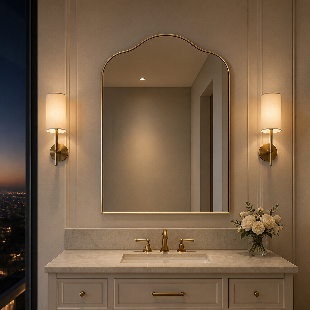 Scalloped Metal Mirror lifestyle view 1