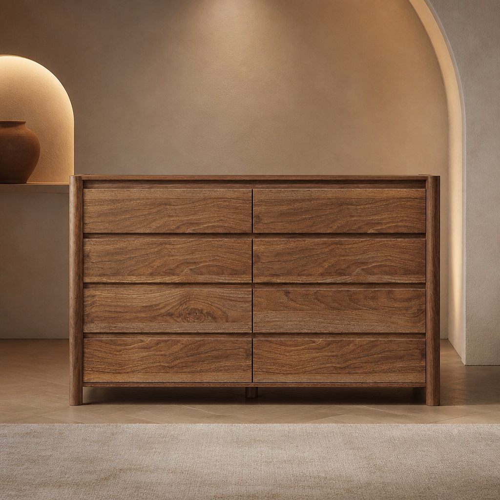 Wide Mid-Century Walnut Dresser — lifestyle image 1