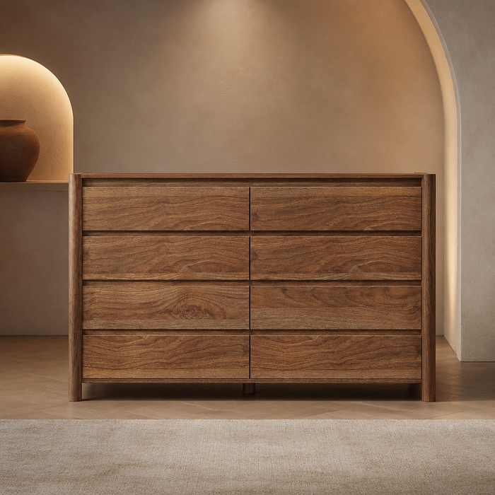 Wide Mid-Century Walnut Dresser — lifestyle image 1
