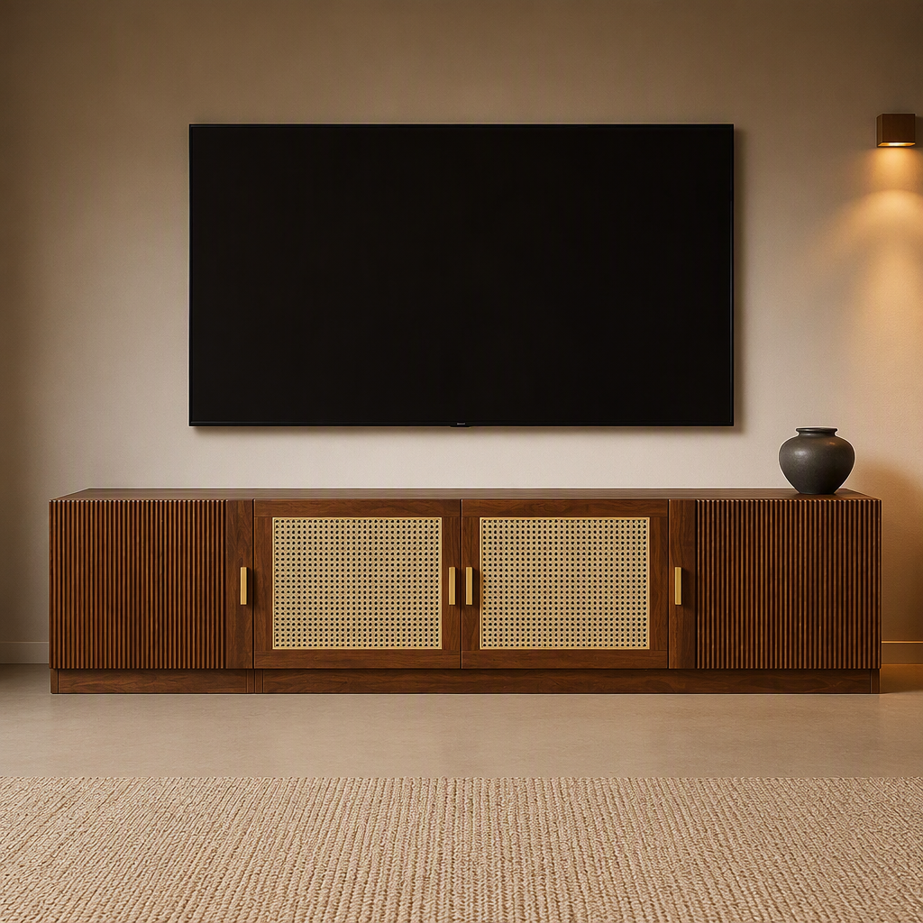 Vintage Rattan TV Stand lifestyle image 1