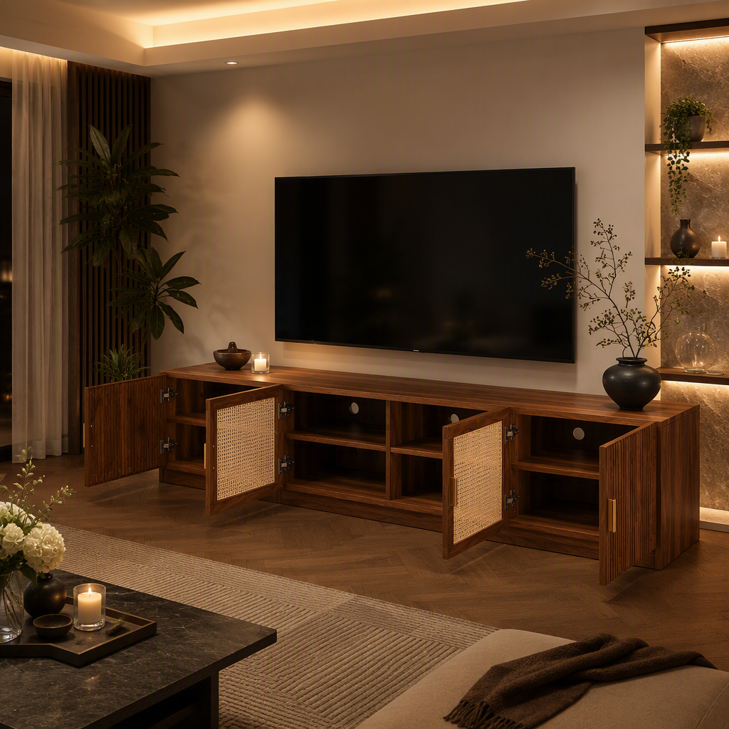 Vintage Rattan TV Stand lifestyle image 2