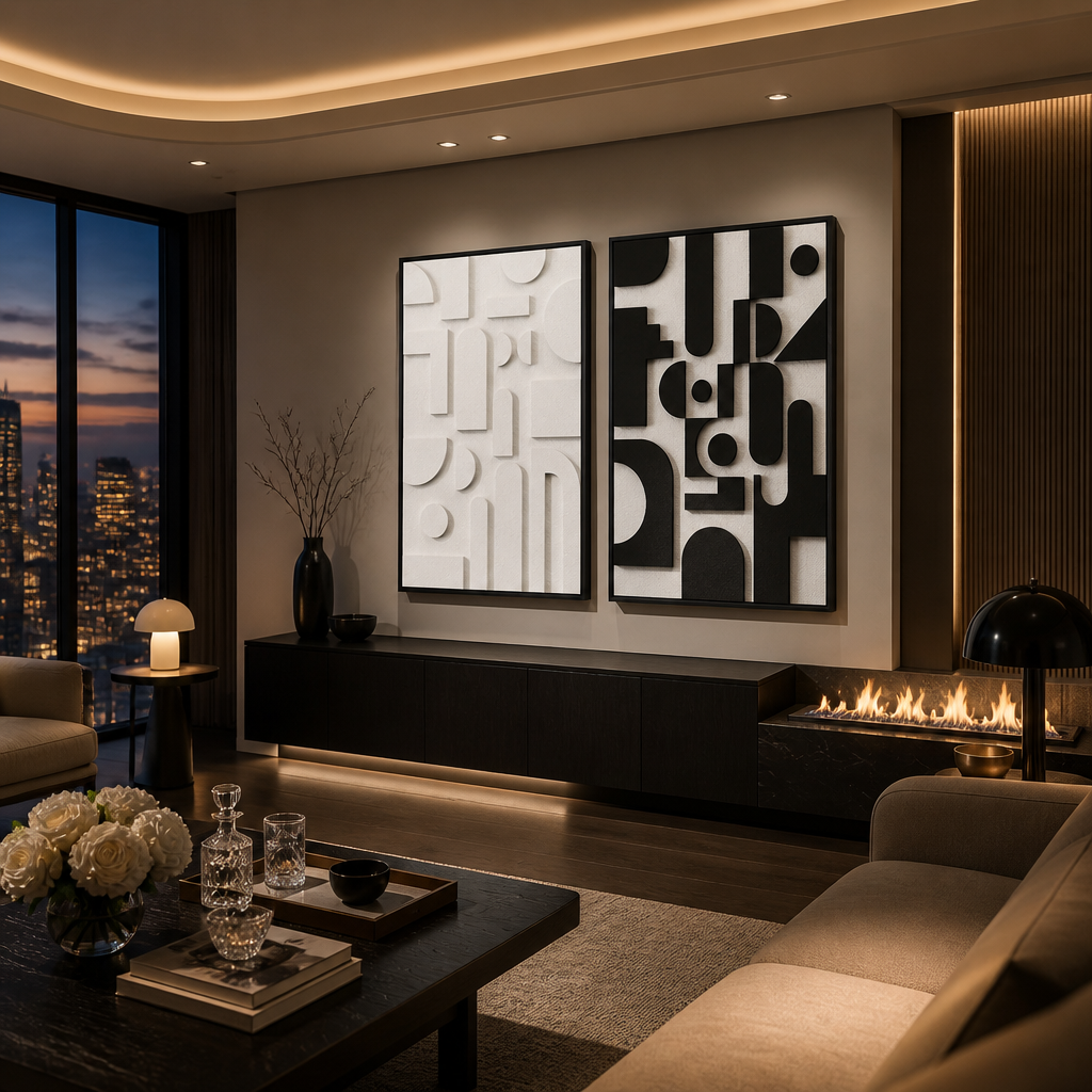 Textured Minimalist Wood Wall Art lifestyle image 2