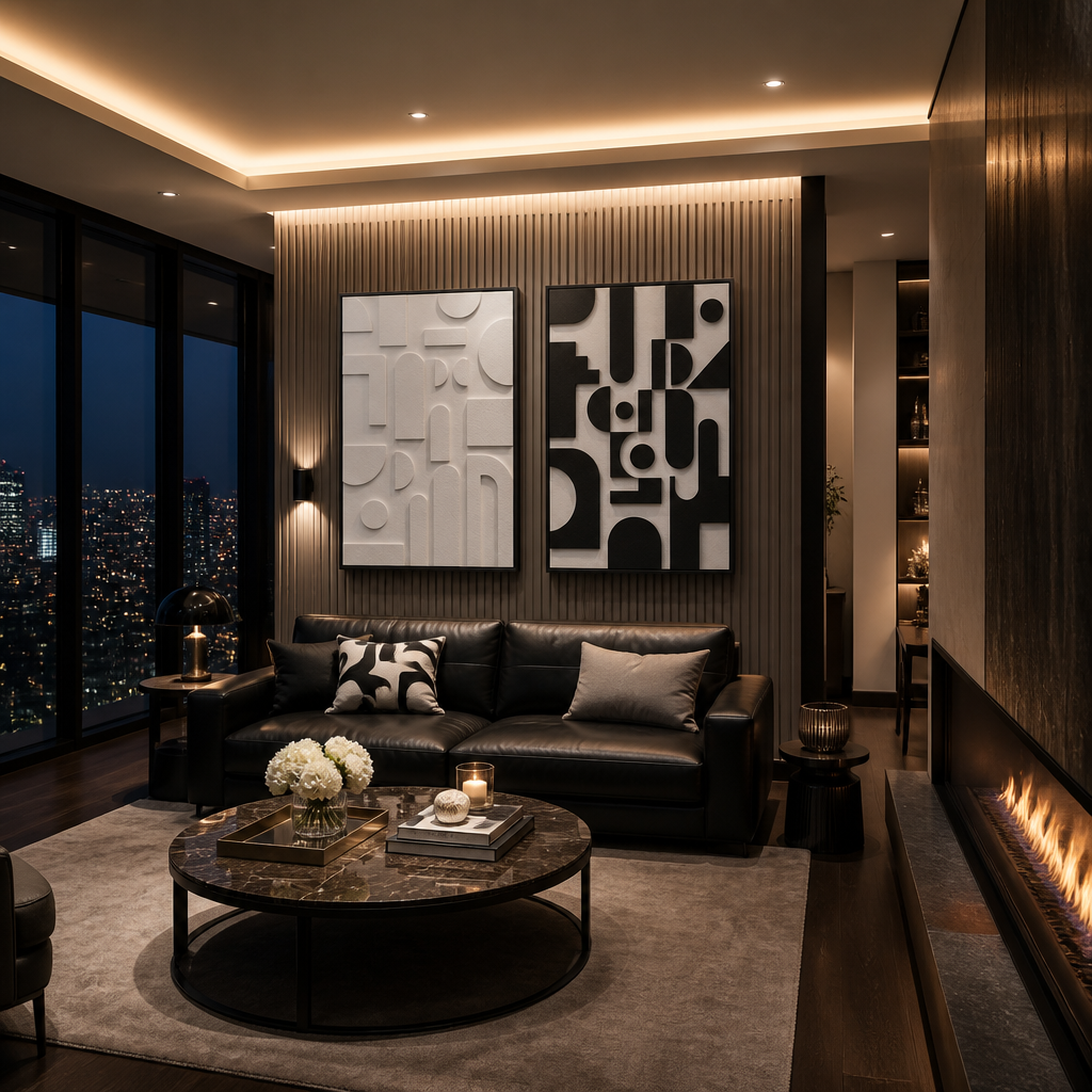 Textured Minimalist Wood Wall Art lifestyle image 3
