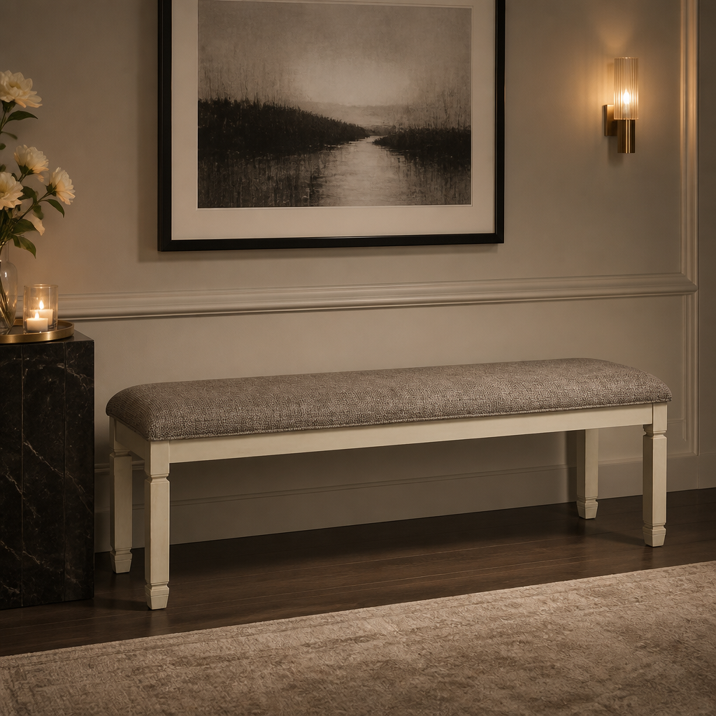 Signature Farmhouse Wood Bench — hero image 1
