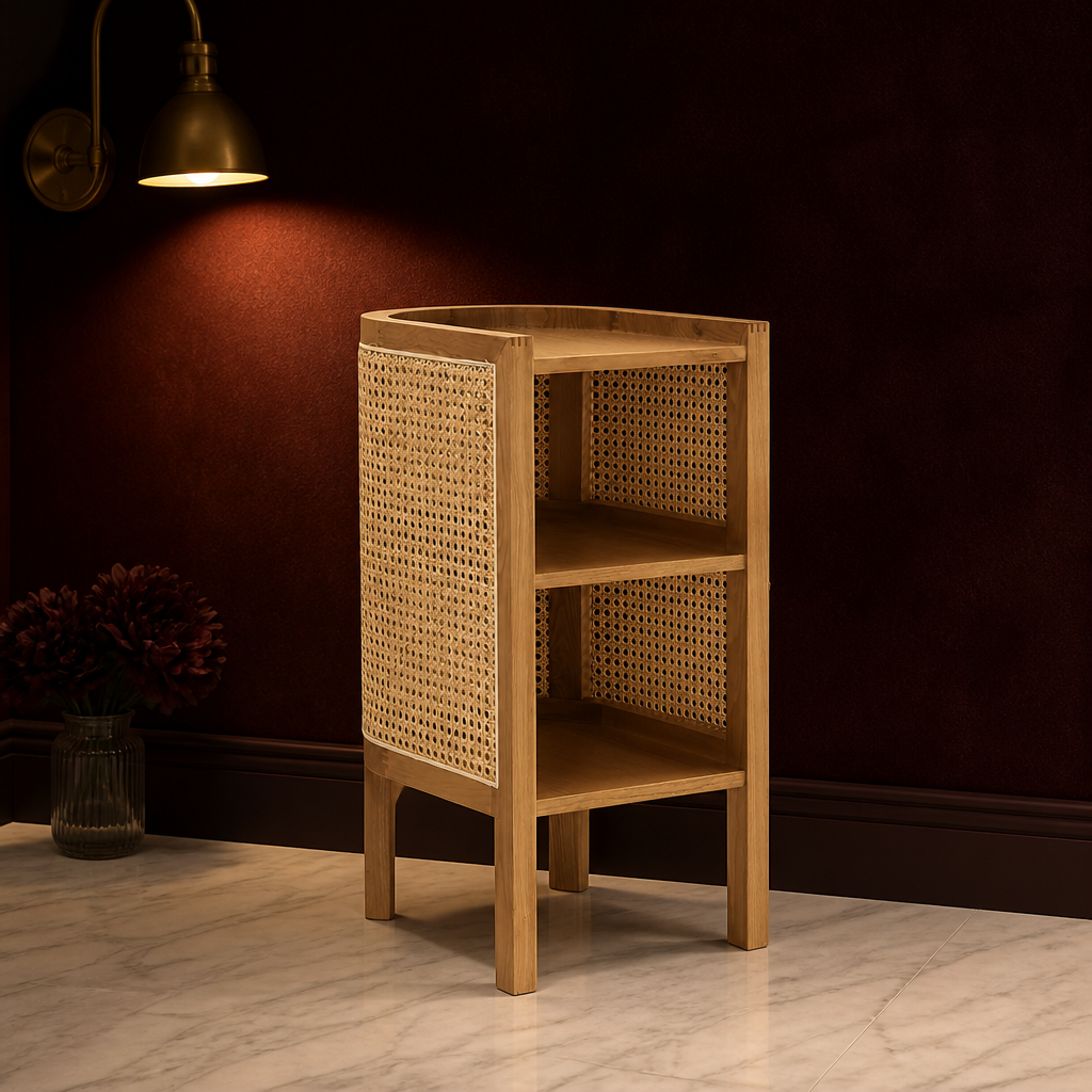 Versailles Rattan Side Table — Oak & Hour lifestyle image 1