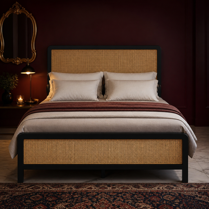 Rattan Black Bed Frame hero image 1