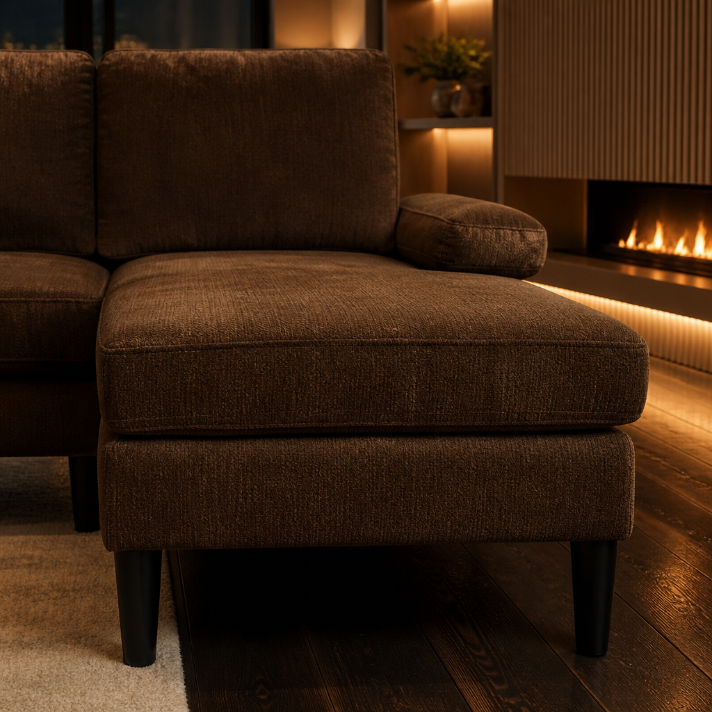 U-Shaped Fabric Sectional Sofa lifestyle image 4