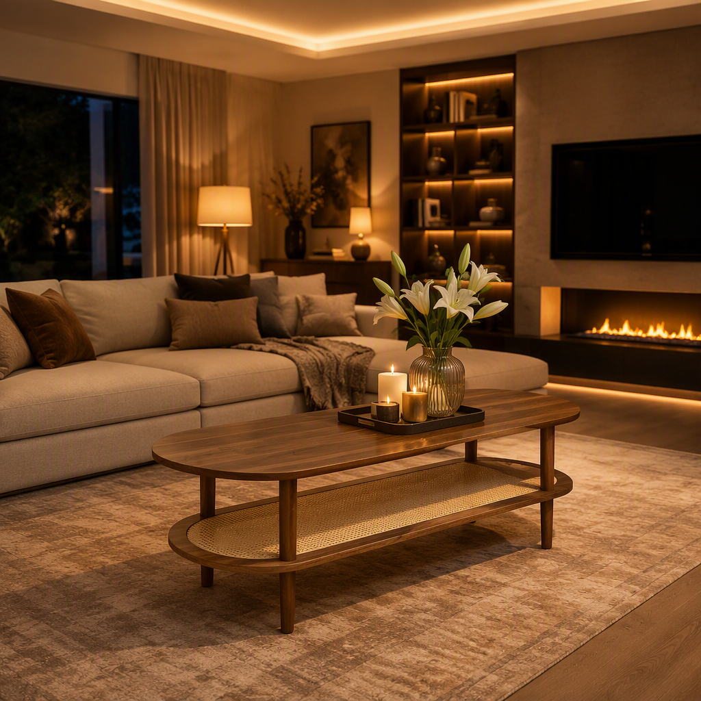 Torus Walnut Coffee Table lifestyle view 2