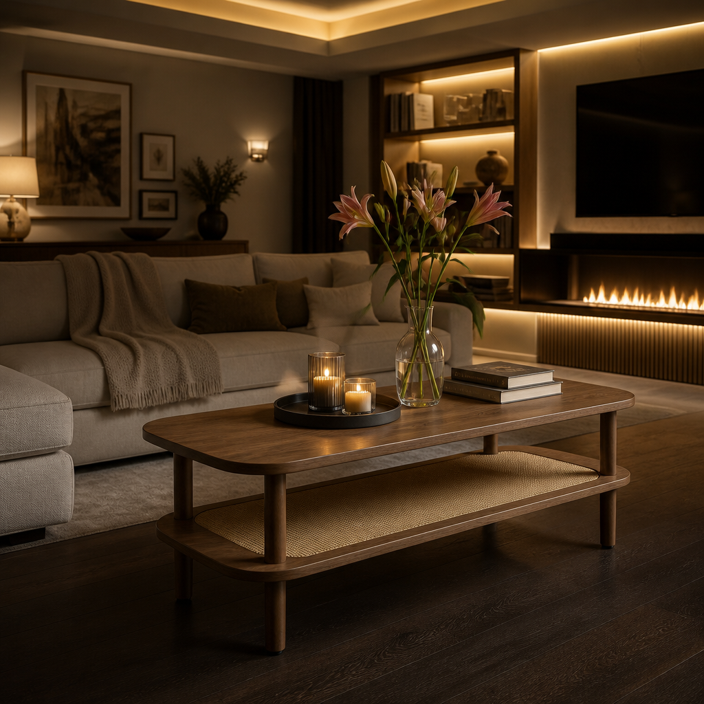 Torus Walnut Coffee Table lifestyle view 3