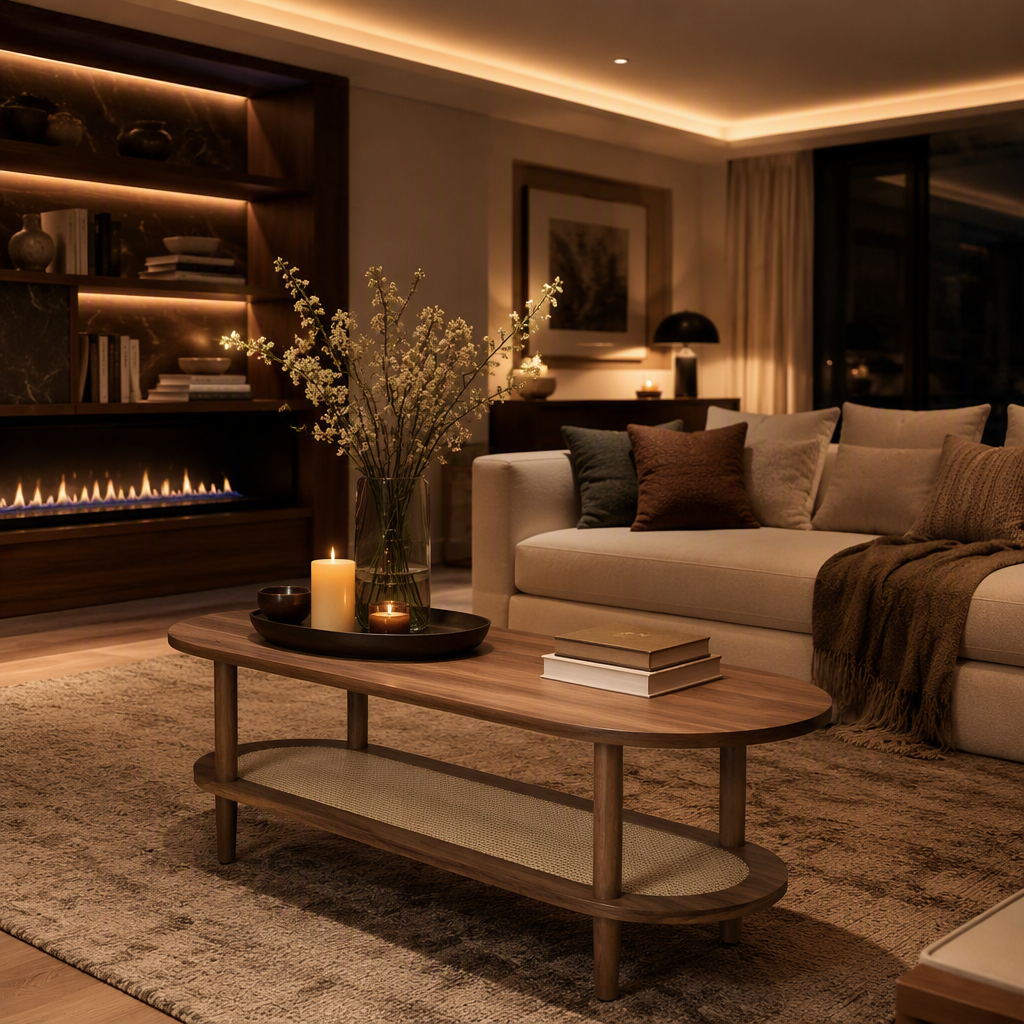 Torus Walnut Coffee Table lifestyle view 6
