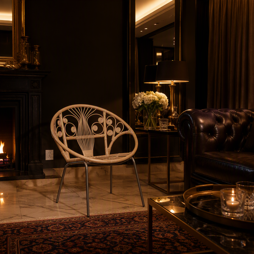 Safavieh Rattan Accent Chair lifestyle view 2