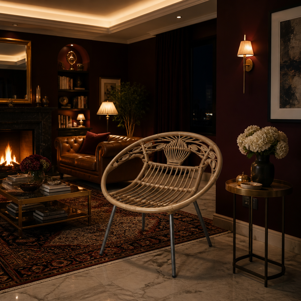Safavieh Rattan Accent Chair lifestyle view 5