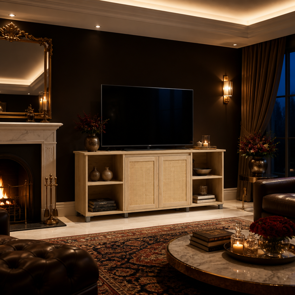 Rattan Natural TV Stand — lifestyle image 2