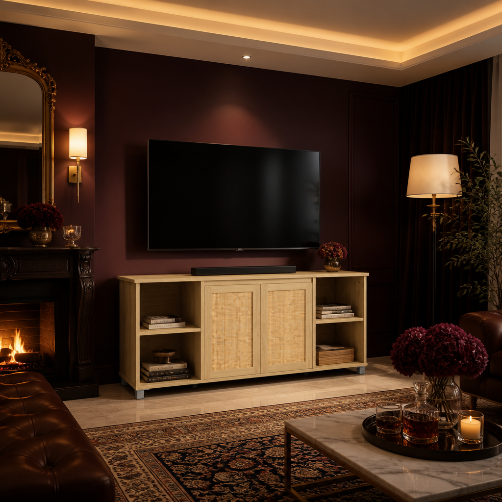 Rattan Natural TV Stand — lifestyle image 6